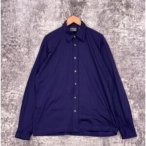 Vintage Versace Shirt XXL Mens Purple Cotton Jersey Long Sleeve Button Down